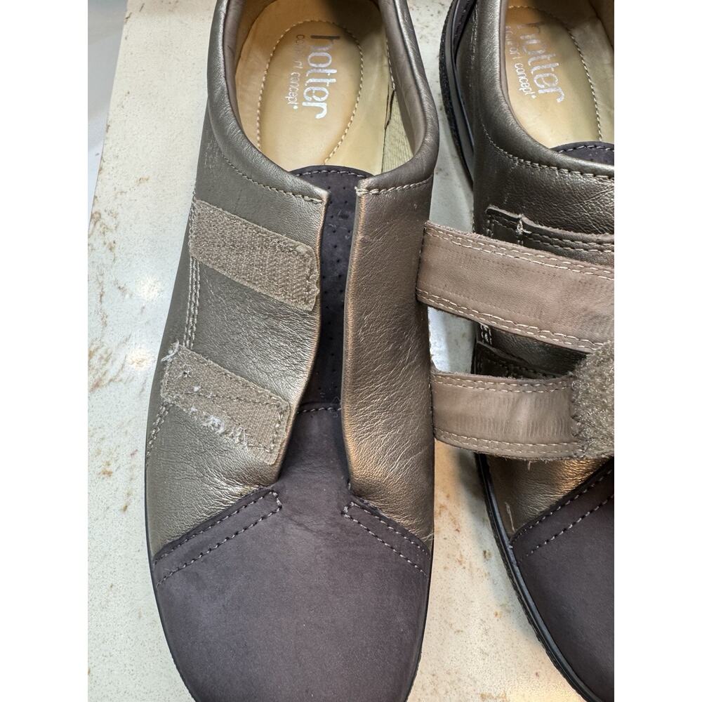 Hotter Comfort Concept Leap Shoes Size 10 Brown Metallic Adjustable Straps - Picture 3 of 10